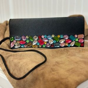 Decorative faux gem shoulder bag